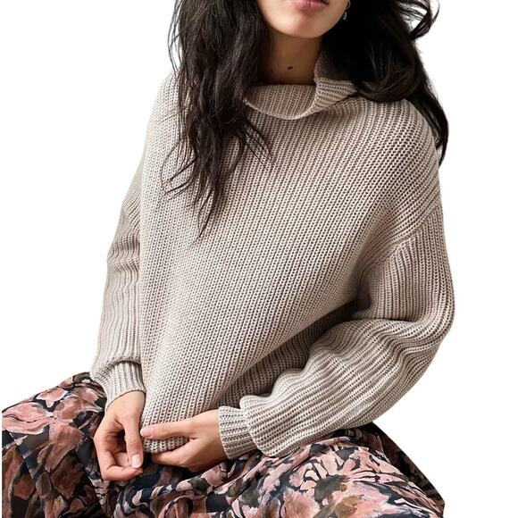 Wilfred Sweaters - Wilfred Aritzia Montpellier 100% Merino Wool Chunky Turtleneck Sweater Oatmeal S
